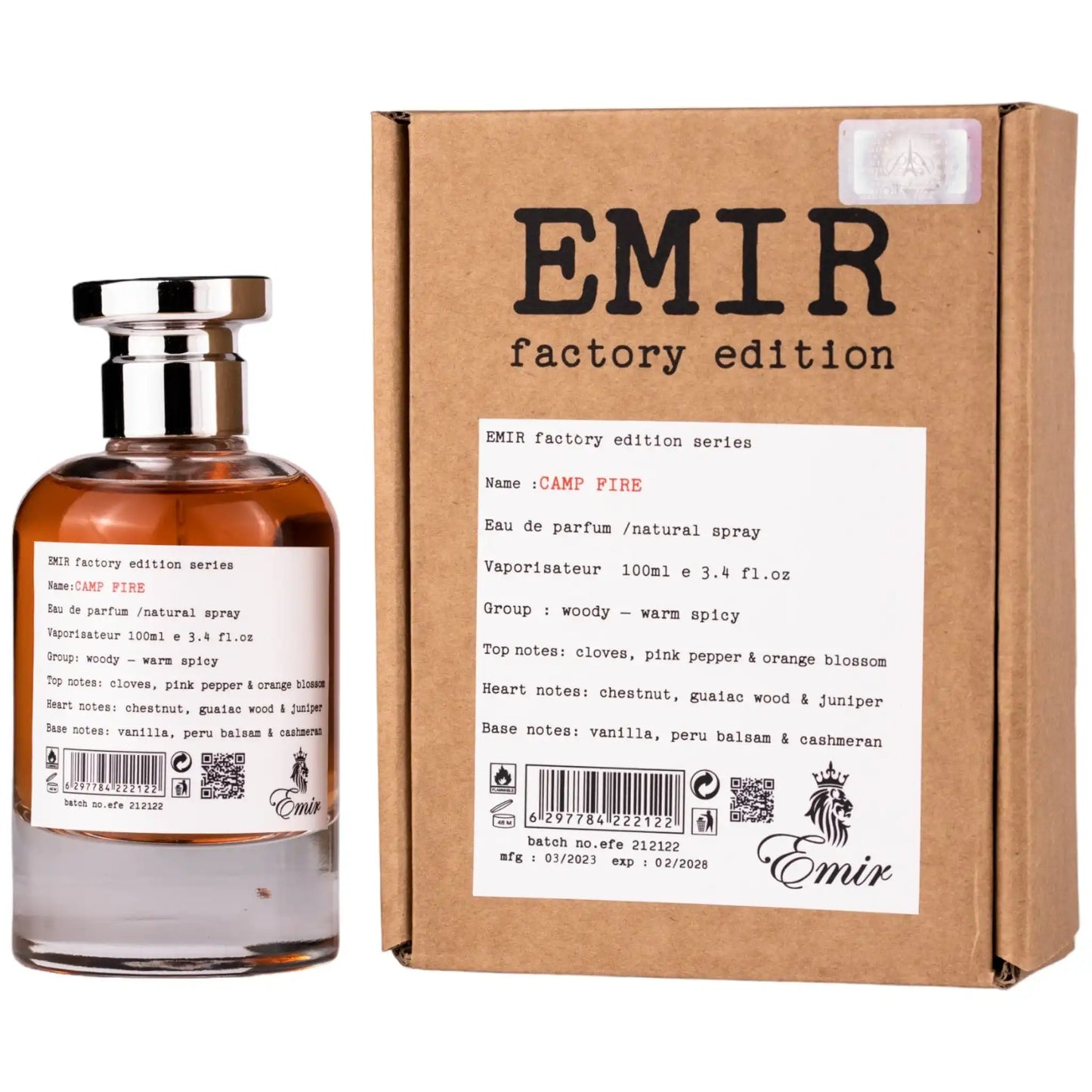 Parfum Emir Camp Fire Factory Edition, apa de parfum, barbati inspiratie By the Fireplace Maison Margiela