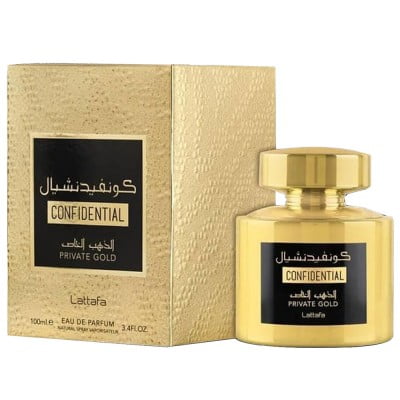 Parfum Lattafa Confidential Private Gold, apa de parfum, femei inspiratie Kirke Tiziana Terenzi